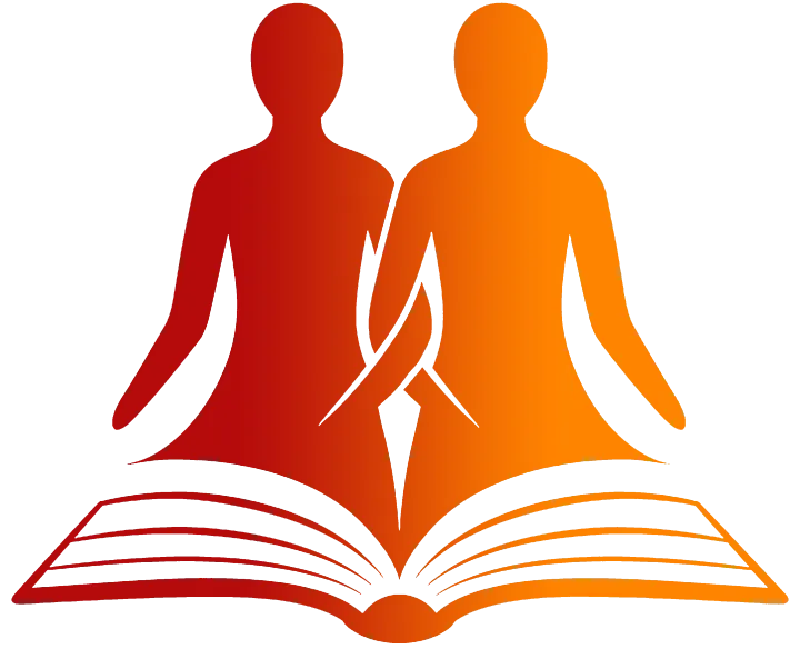 Zwei Figuren symbolisch für Coach und Lehrkraft stehen vor einem Buch